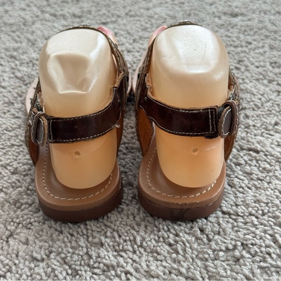 Ariat Brown Leather Thong Sandals Sz 6 Adjustable Studded Boho Festival Western - Picture 5 of 12